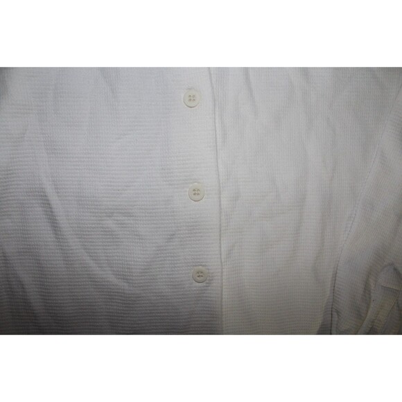 MATE THE LABEL WOMEN'S TEXTURED ORGANIC COTTON LS BUTTON DOWN SHIRT WHITE S NEW - Picture 4 of 7